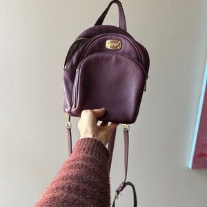 Michael Kors Elegant Burgundy Leather Backpack